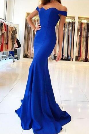 long-off-the-shoulder-blue-formal-prom-dresses