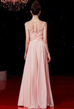 long-pink-chiffon-evening-gowns-beaded-lace-bodice-1