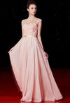 long-pink-chiffon-evening-gowns-beaded-lace-bodice