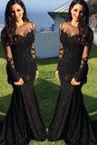 long-sleeve-black-lace-evening-dresses-with-see-through-neckline-1