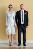 long-sleeves-lace-informal-wedding-dress-tea-length