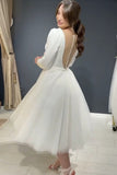 long-sleeves-short-wedding-dress-with-beaded-plunging-neckline-1