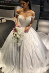 long-train-pearls-wedding-gowns-satin-off-the-shoulder-1