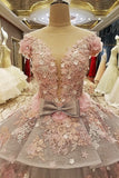 luxurious-colored-wedding-dress-ball-gown-with-3d-floral-lace-2
