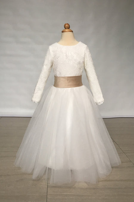 Tea Length Tiered Tulle Skirt Flower Girl Dress Sewing Pattern