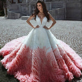 magnificent-colorful-tulle-wedding-dresses-ruffled-royal-train-1