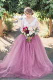 mauve-colored-tulle-wedding-dress-with-long-lace-sleeves-2