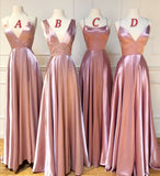 Mauve Rose Bridesmaid Dresses V-neckline Wide Lace Waistband