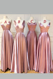 mauve-rose-bridesmaid-dresses-v-neckline-wide-lace-waistband