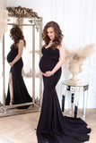 mermaid-split-black-maternity-dress-for-baby-shower-1