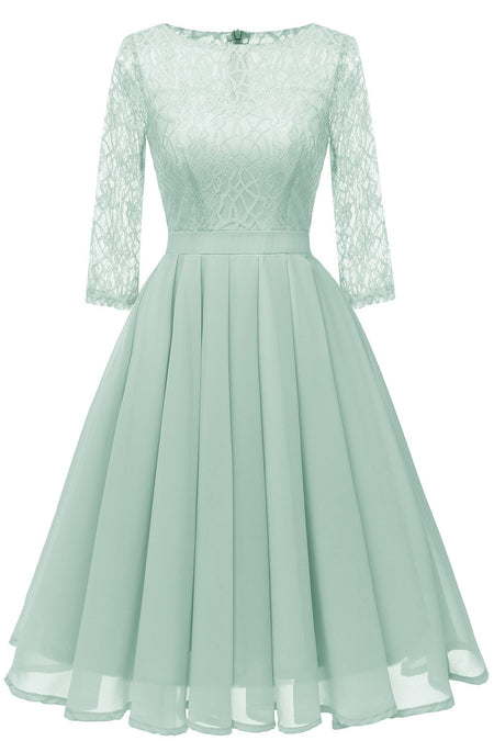 Chiffon Sleeveless Mint Green Bridesmaid Dress Short
