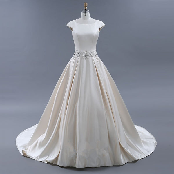 modest-light-champagne-wedding-dresses-ball-gown-with-beaded-sash-3