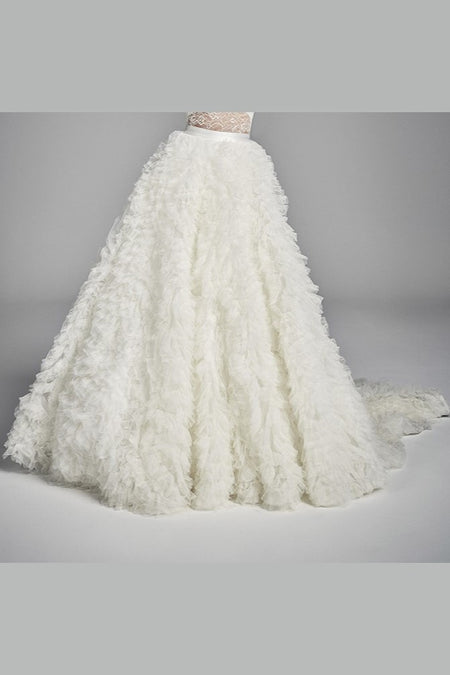 Long Lace Detachable Wedding Train Tulle Wedding Skirt
