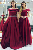 off-shoulder-burgundy-evening-dress-beaded-belt