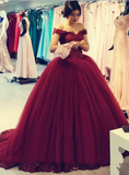 off-the-shoulder-beaded-lace-burgundy-prom-ball-gowns-vestido-de-baile-1
