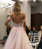 off-the-shoulder-blush-wedding-dress-tulle-ball-gown-1