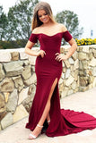 off-the-shoulder-burgundy-spandex-long-prom-dress-slit-side