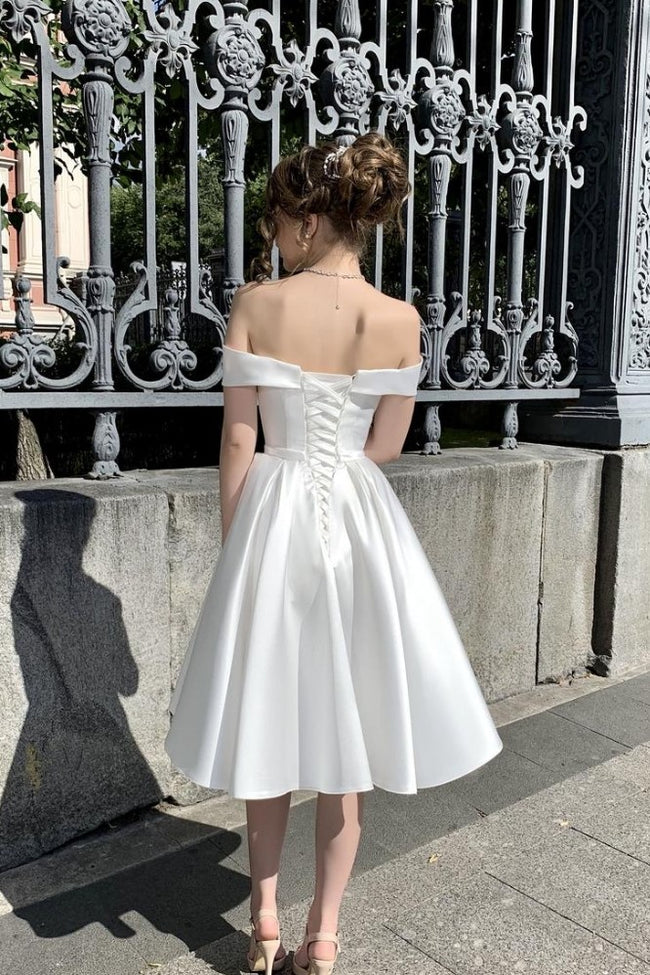 off-the-shoulder-corset-short-satin-wedding-dresses-with-bow-sash-1