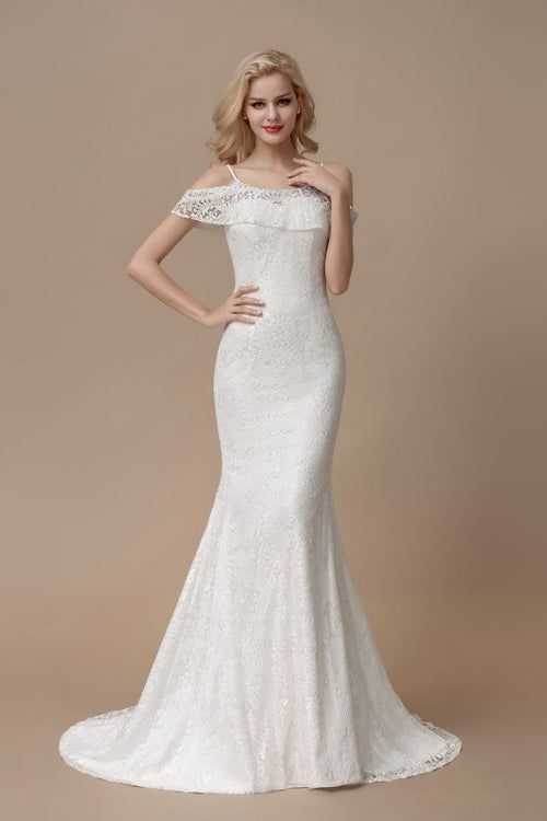 off-the-shoulder-flutter-sleeves-lace-wedding-dresses-mermaid