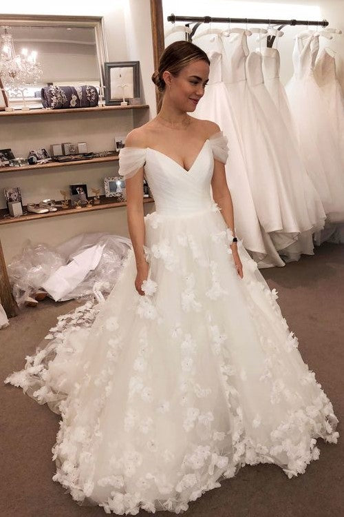 off-the-shoulder-ivory-flower-wedding-dresses-2020