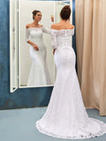 off-the-shoulder-lace-white-wedding-dress-with-sleeves-2