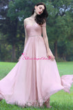 off-the-shoulder-pink-chiffon-long-prom-dresses-with-rhinestones-sash