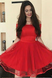 off-the-shoulder-red-graduation-dresses-with-ribbon-tulle-skirt