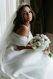 off-the-shoulder-satin-ball-gown-wedding-dress-with-beaded-appliques-train-3