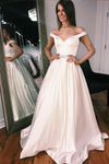 off-the-shoulder-sweetheart-a-line-satin-wedding-gown-with-beaded-belt