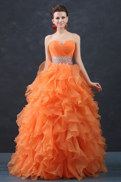 orange-organza-debutante-ball-gown-with-ruffles-skirt