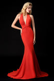 orange-red-mermaid-evening-dress-halter-neckline