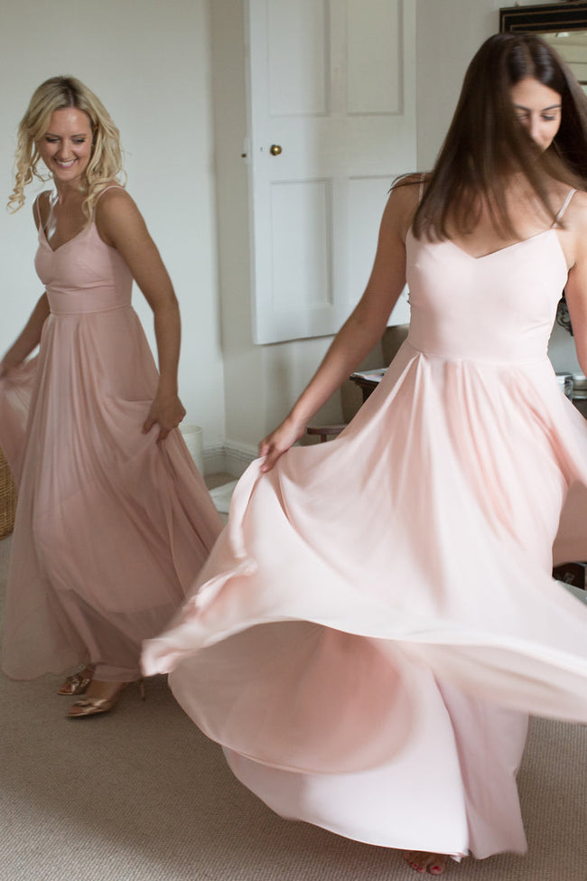 pale-pink-chiffon-bridesmaid-dresses-with-double-straps-1
