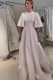 pale-pink-satin-wedding-gown-with-flare-sleeves