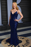 patricia-clarkson-royal-blue-sequins-celebrity-prom-dresses-with-spaghetti-straps