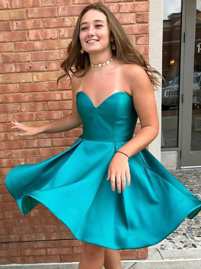 peacock-blue-satin-sweetheart-backless-homecoming-dress-short