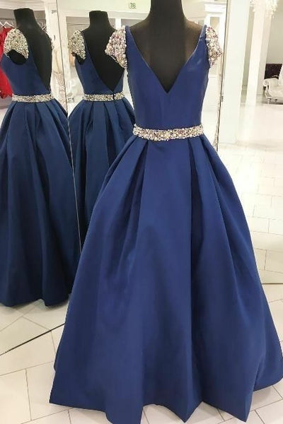 pearls-beaded-blue-prom-dresses-with-cap-sleeves