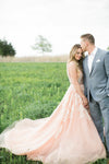 pearls-lace-blush-wedding-dresses-with-plunging-v-neck-2