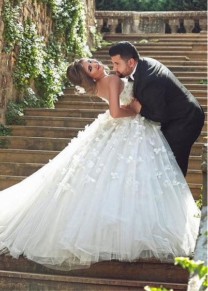 petal-flowers-strapless-ball-gown-wedding-dress-corset-back-2