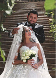 petal-flowers-strapless-ball-gown-wedding-dress-corset-back-4