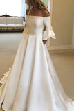 petal-sleeve-satin-wedding-dresses-off-the-shoulder-vestido-de-novia-1