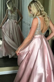 pink-satin-prom-dresses-with-rhinestones-bodice-1