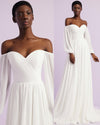 pleated-chiffon-boho-wedding-dress-with-sleeves-1