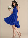 pleated-chiffon-halter-royal-blue-wedding-party-dress-short-3