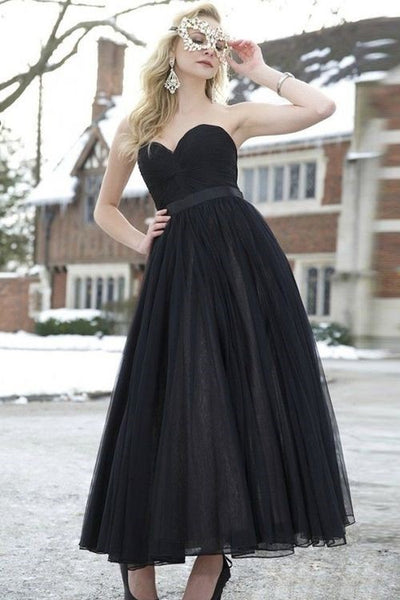 pleated-sweetheart-ankle-length-prom-dresses-with-ribbon-belt