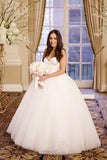 pleated-sweetheart-ball-gown-wedding-dress-tulle-skirt-1