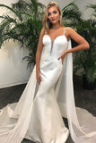 plunging-beading-spaghetti-straps-satin-mermaid-wedding-gown