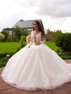 plunging-lace-long-sleeves-wedding-dresses-tulle-skirt-2