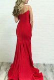plunging-neckline-red-prom-dresses-mermaid-sweep-train-1