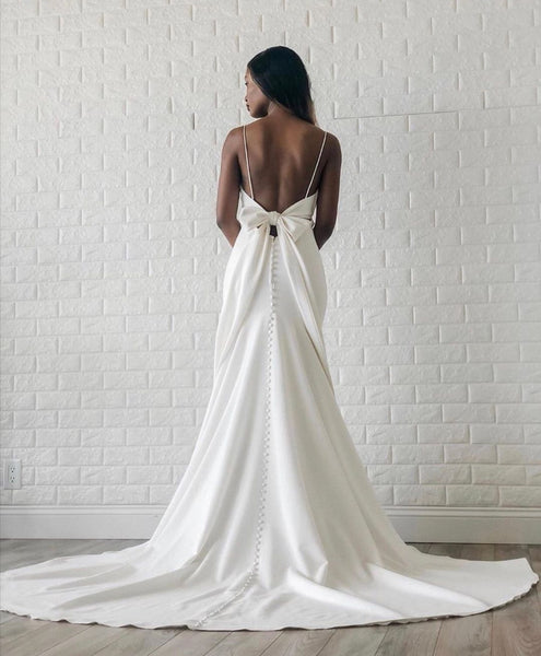 plunging-neckline-simple-wedding-gown-dress-open-back-1