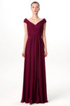 cap-sleeves-burgundy-bridesmaid-gown-with-slit-side